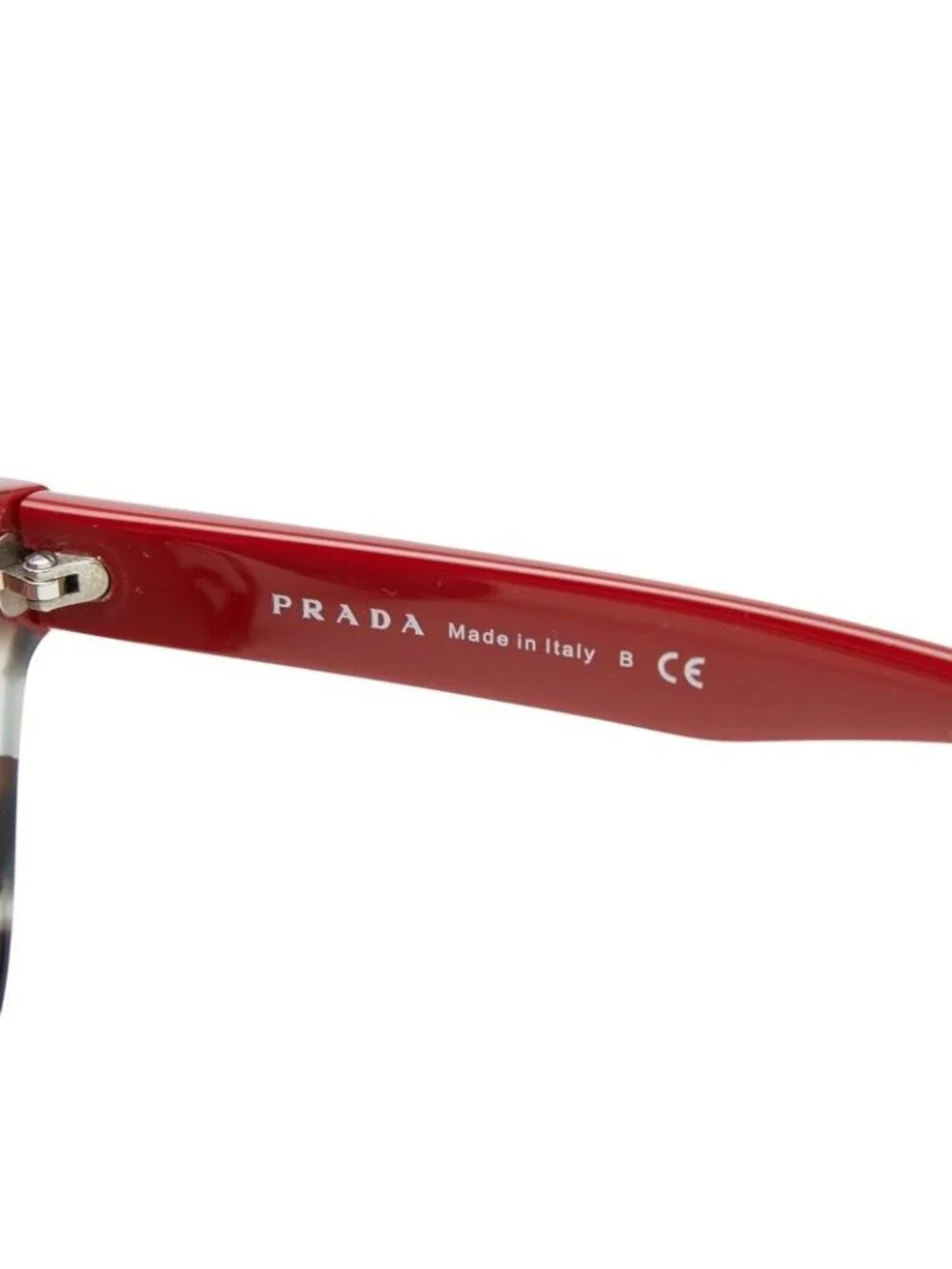 Prada Cat Eye Sunglasses Red Gray Acetate Eyewear